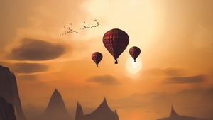 Air Balloon, Artist, Artwork, Digital Art, 4K wallpaper