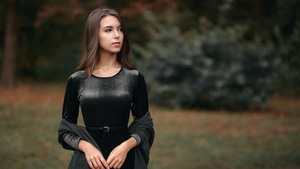 Black Dress, Girls, Model, 4K wallpaper