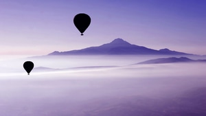 Air Balloon, Mountains, Landscape, Nature, 4K wallpaper