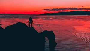 Silhouette, Sunset, Evening, Photography, 4K wallpaper