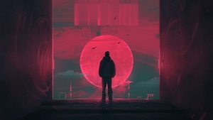 Retrowave, Artist, Artwork, Digital Art, Artstation, Alone, 4K wallpaper