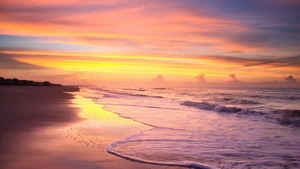Sunrise, Beach, Ocean, Nature, Morning, 4K wallpaper