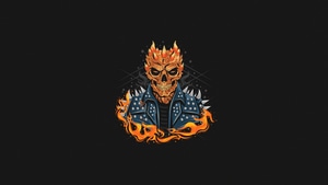 Ghost Rider, Artist, Artwork, Digital Art, Minimalism, Minimalist, 4K wallpaper