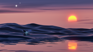 Sunset, Surreal, UFO, Landscape, Scenic, 4K wallpaper