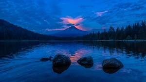 Lake, Sky, Sunset, Nature, 4K wallpaper