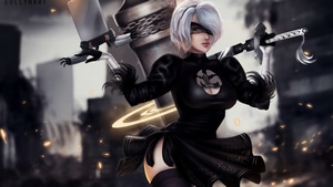 Nier Automata, Games, Artist, Artwork, Digital Art, Artstation, 4K wallpaper
