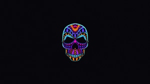 Skull, Dark, Oled, Black, Minimalism, Minimalist, 4K wallpaper