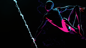 Spider-Man: Miles Morales, AMOLED, Black background, Spiderman, 4K wallpaper