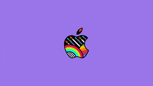 Apple logo, Purple background, Pastel purple, Colorful, Purple aesthetic, Simple, 4K wallpaper