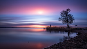 Roxen Lake, Sweden, Sunrise, Morning, Landscape, Outdoor, 4K wallpaper