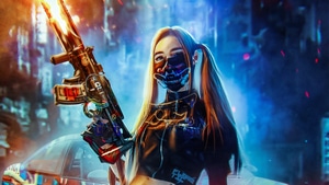 Cyberpunk, Artist, Artwork, Digital Art, Gun, Artstation, 4K wallpaper