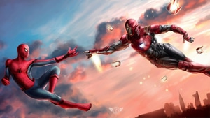 Iron Man, Spiderman, Superheroes, 4K wallpaper