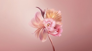 Abstract flower, Pastel red, Floral, Pink, Honor, Stock, Aesthetic, 4K wallpaper