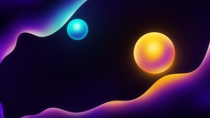 Spheres, Illustration, Glow, Digital composition, 4K wallpaper