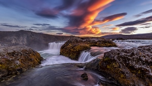 Waterfall, River, Iceland, Nature, 4K wallpaper