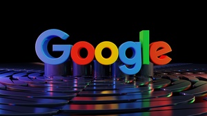 Google, 3D background, Dark background, 3D text, 4K wallpaper