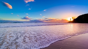 Beach, Sunset, Nature, 4K wallpaper
