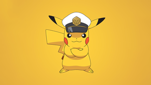 Pikachu, Pokemon, Yellow background, Simple, 4K wallpaper