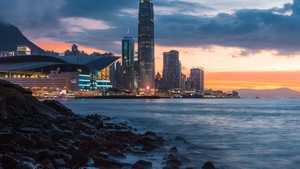 Skyline, Nature, Buildings, 4K wallpaper