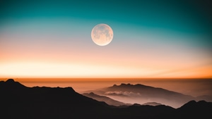 Nature, Mountains, Moon, Sky, 4K wallpaper