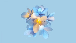 Abstract flower, Floral designs, Cyan, Pastel blue, Stock, Honor, 4K wallpaper