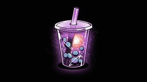 Bubble tea, Planets, Black background, 4K wallpaper