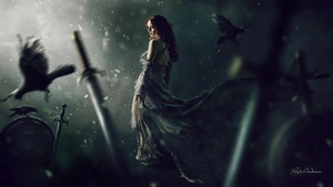 Fantasy Girls, Raven, Artist, Artwork, Digital Art, Deviantart, 4K wallpaper
