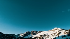 Snow, Mountains, Trees, Nature, 4K wallpaper