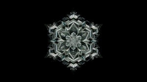 Crystal, Black background, Snowflake, Honor, Stock, 4K wallpaper