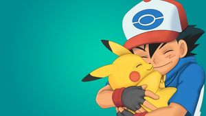 Pikachu, Ash Ketchum, Hug, Pokemon, 4K wallpaper