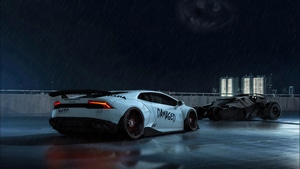 Lamborghini, Batmobile, Superheroes, Cars, 4K wallpaper