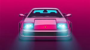 Ferrari, Minimalism, Minimalist, Artist, Artwork, Digital Art, Retro, 4K wallpaper