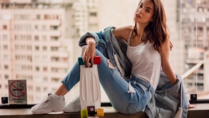 Skateboard, Girls, Model, Photography, 4K wallpaper