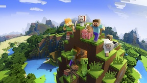 Minecraft, Video Game, Pixel art, Alex (Minecraft), Steve (Minecraft), Wolf (Minecraft), Zombie Pigman, 4K wallpaper
