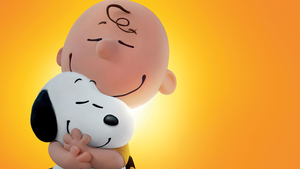 Peanuts, Cute cartoon, Charlie Brown, Snoopy, Yellow background, 4K wallpaper