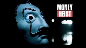 Money Heist, Dali Mask, Dark background, 4K wallpaper