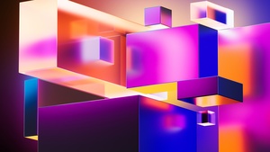 3D background, Geometric, Rectangle, Multicolor, 4K wallpaper