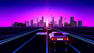 Retrowave, Artist, Artwork, Digital Art, Neon, Cars, 4K wallpaper