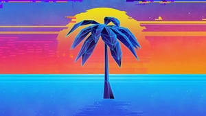 Tree, Abstract, Retro, 4K wallpaper