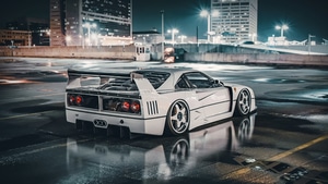 Ferrari F40, Ferrari, Cars, Artist, Artwork, Digital Art, Reflections, 4K wallpaper