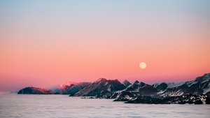Switzerland, Twilight, Moonrise, 4K wallpaper