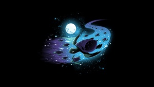 Turtle, Celestial, Full moon, Deep space, Surreal, Black background, 4K wallpaper