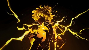 Zenitsu Agatsuma, Aesthetic anime, Yellow aesthetic, Demon Slayer: Kimetsu no Yaiba, Dark background, 4K wallpaper
