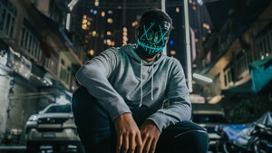 Neon, Mask, Photography, 4K wallpaper