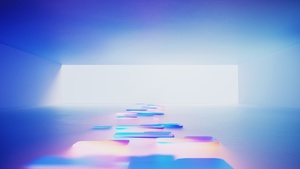 Microsoft Design, Futuristic, 3D background, Blue background, Aesthetic, 4K wallpaper