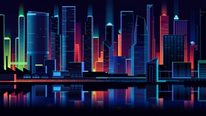 Skyline, Artist, Artwork, Digital Art, Dribbble, 4K wallpaper