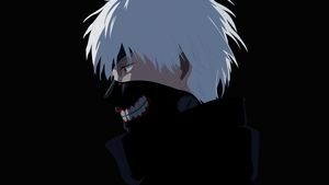 Ken Kaneki, Minimalist, Tokyo Ghoul, Black background, Simple, 4K wallpaper