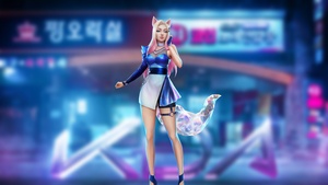 Ahri, KDA, K-pop, Neon background, League of Legends, 4K wallpaper