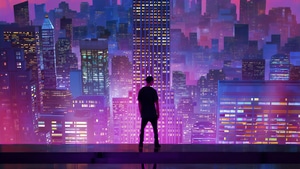 Artist, Artwork, Digital Art, Artstation, Neon, Buildings, Alone, 4K wallpaper