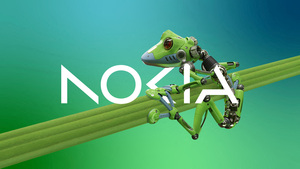 Nokia, Logo, Green background, 4K wallpaper